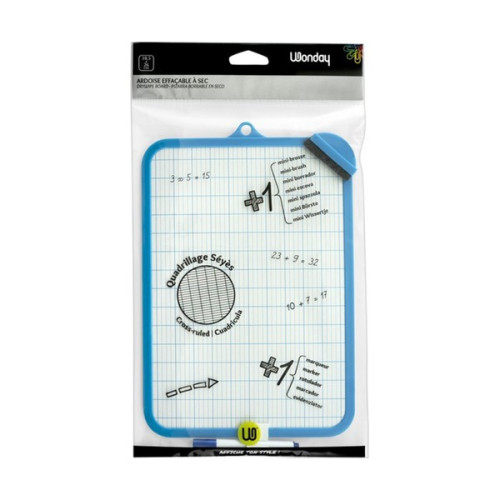 WONDAY - Ardoise Plastique Effaçable - 18 x 26 cm