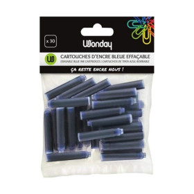 WONDAY - Cartouches d'Encre Bleue Courtes (lot de 30)