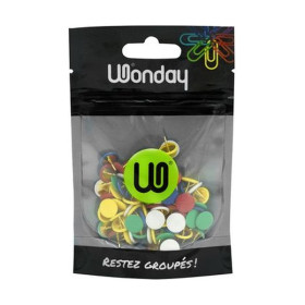 WONDAY - Punaises Tête Plate Laitonnées - Coloris assortis - Boîte de 100