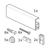 STAS - Cliprail - Kit Cimaise Complet - Aluminium - 150cm