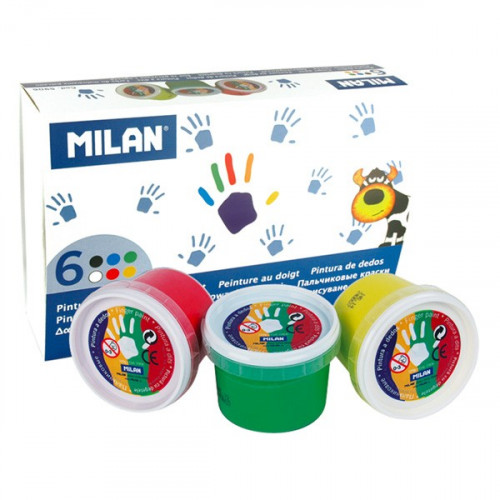 MILAN - Peinture Doigts - Pochette de 6 Flacons de 100ml
