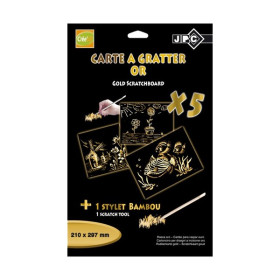 WONDAY - Cartes à Gratter A4 Or - Crée'Up (lot de 5)
