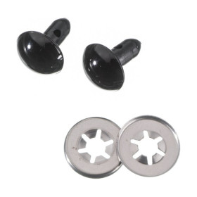 EFCO - Yeux D'animaux Sécurisés - en Plastique - 10 mm - 50 Pièces - Noir