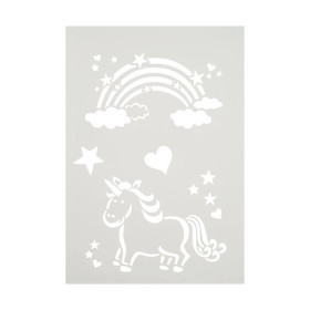 EFCO - Pochoir - Arc en Ciel et Licorne - DIN A4 - Lot de 6
