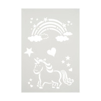 EFCO - Pochoir - Arc en Ciel et Licorne - DIN A4 - Lot de 6