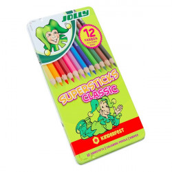 JOLLY - 12 SUPERSTICKS CLASSIC - Crayons de Couleur