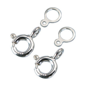 EFCO - Accessoire Bijoux - Fermoir à Ressort 925 / Lot de 2 - 6 mm - 2 Pièces - Argent 925