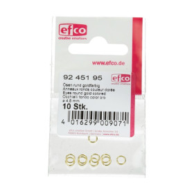 EFCO - Anneaux - Ronds - Ø4,8 mm - 10 Pièces - Couleur Dorée