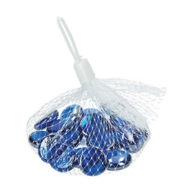 EFCO - Nuggets en Verre Irisé - 18 - 20 mm - 100 g / Env. 20 Pièces - Bleu Clair