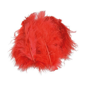 EFCO - Plumes Marabout - 100 - 120 mm - 2 g Env. 20 Pièces - Rouge