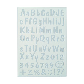 EFCO - Pochoir - Lettres+chiffres - DIN A4 - Lot de 73