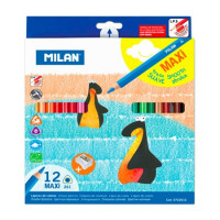 MILAN - Box of 12 Coloured Pencils - MAXI Triangular