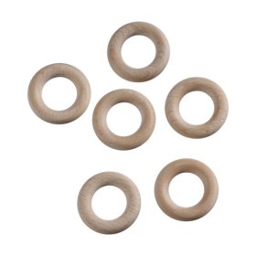 EFCO - Anneaux en Bois de Hêtre - Ø40 mm - 6 Pièces - Brut