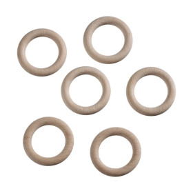 EFCO - Anneaux en Bois de Hêtre - Ø56 mm - 6 Pièces - Brut