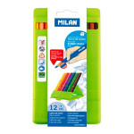MILAN - FLEXIBOX of 12 Colour Pencils - Triangular Rubber