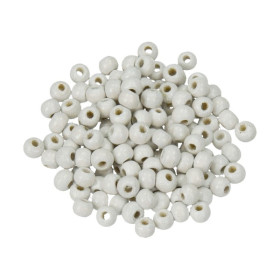 EFCO - Perles en Bois - Diamètre de Perçage 2,5 mm - 10 mm - 53 Pièces - Blanc