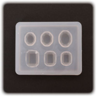 PENTART - Moule Silicone Résine - Ronds & Rectangles 4x5x0,5