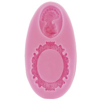 PENTART - Moule Silicone Résine - Camée & Cadre Ovale 9.3x4.8x1