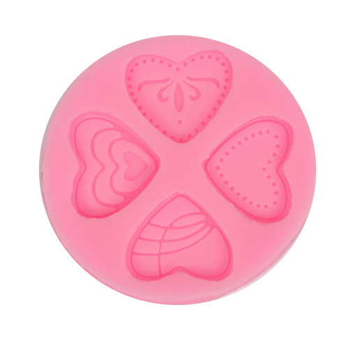 PENTART - Moule Silicone Résine - Cœurs 5.9x5.9x0.8