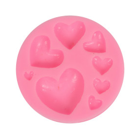 PENTART - Moule Silicone Résine - Cœurs 7.5x1.3