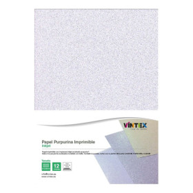 VINTEX - Papier Imprimable Paillete - A4 - 12 Feuilles - Jet d'Encre