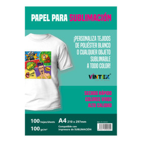 VINTEX - Papier Sublimation 100 g/m2 - A4 - 100 Feuilles
