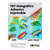 VINTEX - PET Holographique Imprimable Adhesif - A4 - 5 Feuilles