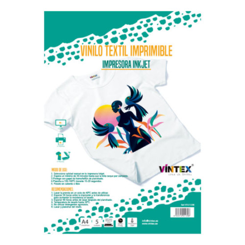 VINTEX - Vinyle Textile Imprimable - A4 - Jet d'Encre