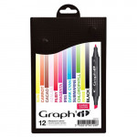 Graph'IT Marker - 12 Twin Tip Alcohol Based Markers - CLASSIC COLORS - 12 Basic Colors