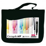 Graph'IT Marker - 24 Marqueurs à Alcool Double Pointe - BASIC COLORS - 24 Couleurs Indispensables