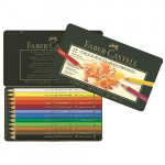 Faber-Castell - POLYCHROMOS® Artist Color Pencils - Tin Metal - 12 Colors