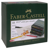 Faber-Castell - 48 PITT® Artist Pens "Brush" - Studio Box of 48 - Brush Nib