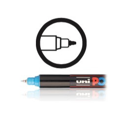 POSCA - PC-1MR - Ultra-Fine Calibre Elastomer Tip with a Metal Ring - 0.7 mm - Any Surface