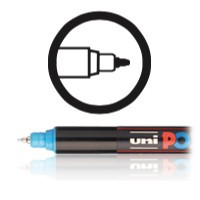 POSCA - PC-1MR - Ultra-Fine Calibre Elastomer Tip with a Metal Ring - 0.7 mm - Any Surface