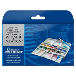 Winsor & Newton - Cotman Water Colour - POCKET PLUS - 12 Half Pans