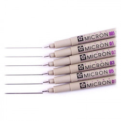 SAKURA - PIGMA MICRON - Feutre Fin - Pointe Calibrée - 0.20mm à 0.50mm - Noir