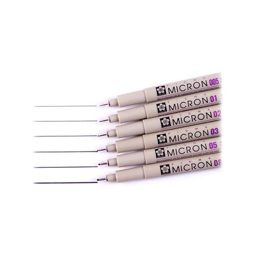SAKURA - PIGMA MICRON - Feutre Fin - Pointe Calibrée - 0.20mm à 0.50mm - Noir