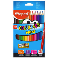 Maped - Crayons de Couleur - Color'Peps Maxi - Boîte de 12