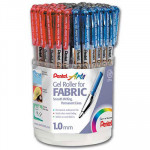 Pentel - "Gel Roller for Fabric" - Roller Encre Gel pour Tissus - Pointe 1.0mm - Noir