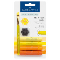 Faber-Castell - Gelatos - Blister de 4 Craies Gelatos - Aquarellables - Pack "Jaune"