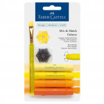 Faber-Castell - Gelatos - Blister de 4 Craies Gelatos - Aquarellables - Pack "Jaune"