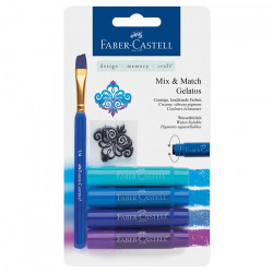 Faber-Castell - Color Gelatos - Blister of 4 Gelatos Sticks - Watercolour - "Blue" Pack