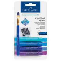 Faber-Castell - Gelatos - Blister de 4 Craies Gelatos - Aquarellables - Pack "Bleu"