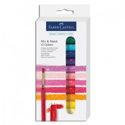Faber-Castell - Color Gelatos - Blister of 12 Gelatos Sticks - Watercolour - "12 Shades" Pack