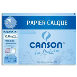 Canson® - Satin Tracing Paper - 12 Sheets - A4 Size - 70 gsm