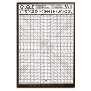 Canson® - Papier Calque Satin - Croquis Échelle - Bloc de 50 Feuilles - Format A4 - 70 g/m²