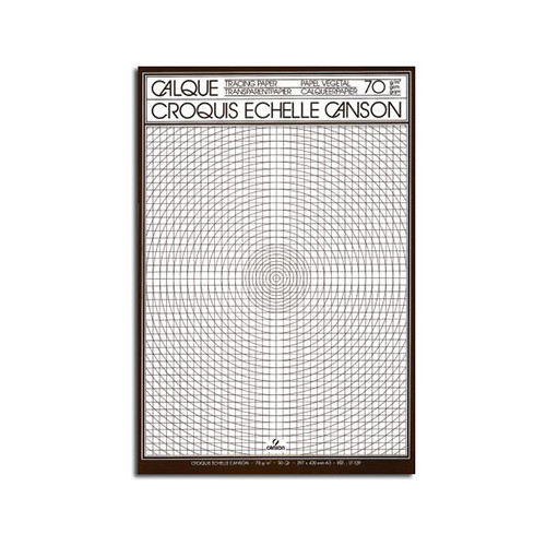 Canson® - Papier Calque Satin - Croquis Échelle - Bloc de 50 Feuilles - Format A4 - 70 g/m²
