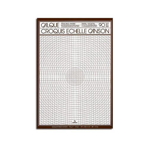 Canson® - Satin Tracing Paper - Outlined Scale - 50 Sheets - A3 Size - 90 gsm