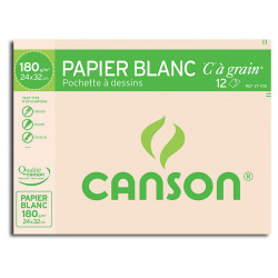 Canson® - "C" à Grain® (CAG) - Folder of 12 Sheets - 180 gsm - 24 x 32 cm