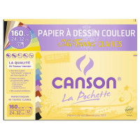 Canson® - Mi-Teintes® CLAIRES - Pochette de 12 Feuilles - 160 g/m² - 24 x 32 cm